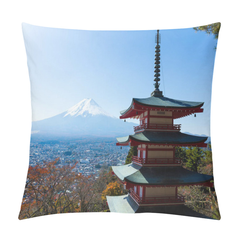 Personality  Chureito Pagoda And Mount Fuji  Pillow Covers