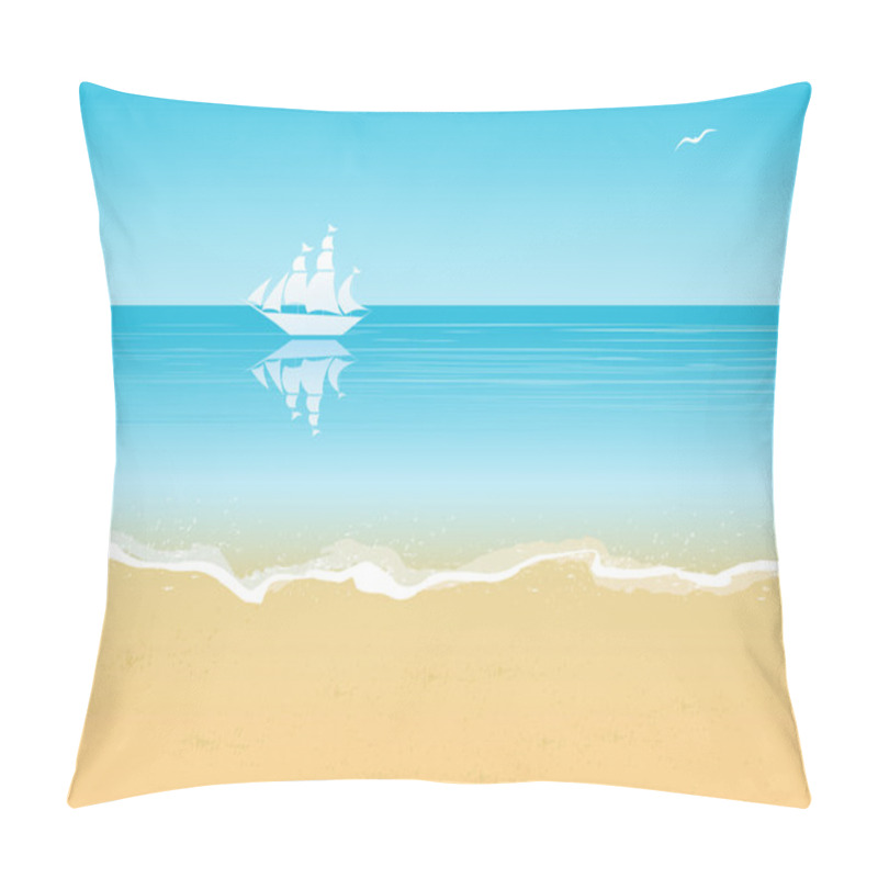 Personality  Summer Beach Vacation Concept Background. Pillow Covers