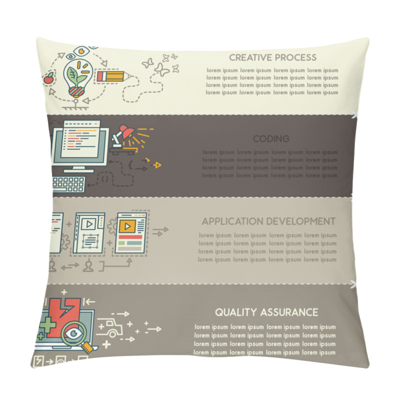 Personality  Set Six Of Internet Technology Banners Pillow Covers