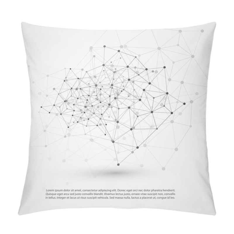 Personality  Black And White Modern Minimal Style Cloud Computing, Networks Structure, Telecommunications Concept Design, Network Connections, Transparent Geometric Wireframe Pillow Covers