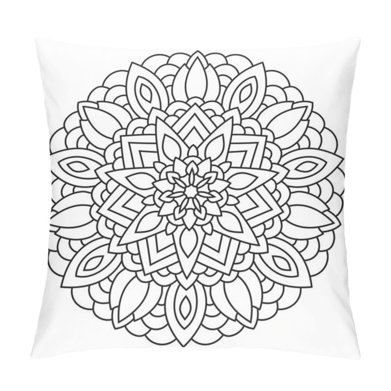 Personality  Vector Mandala Drawn With Black Lines Pillow Covers