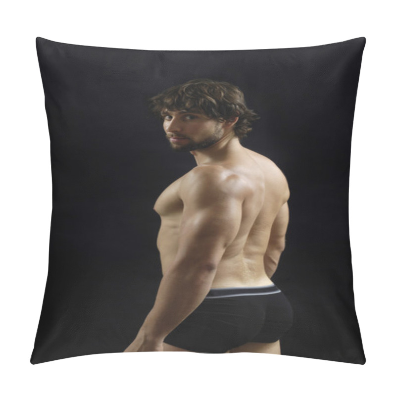 Personality  Naked Man Showing His Body Fitness, Pillow Covers