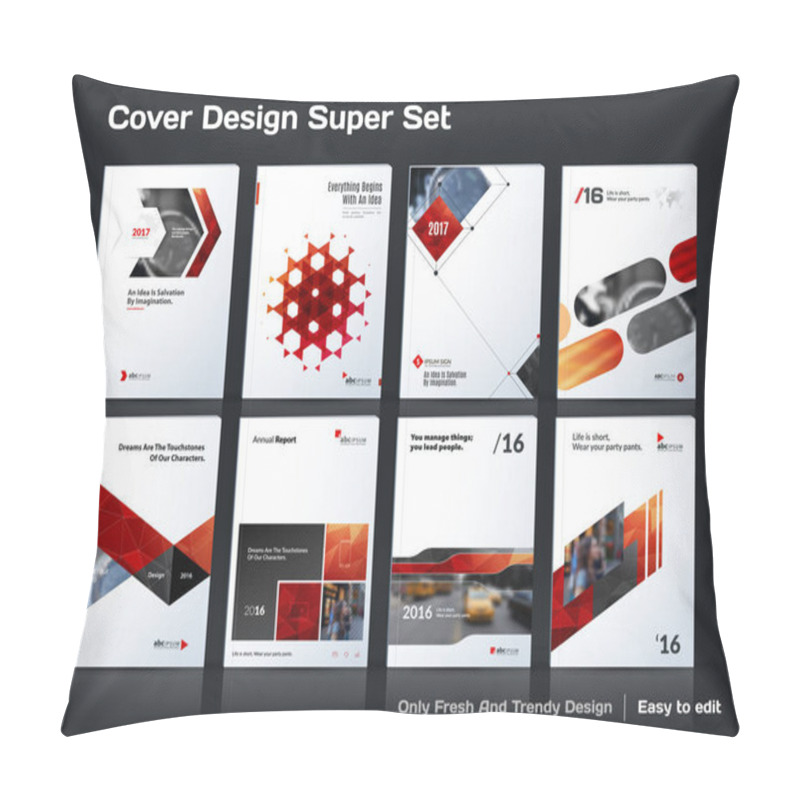 Personality  Abstract Vector Business Template Set. Brochure Layout, Cover Mo Pillow Covers