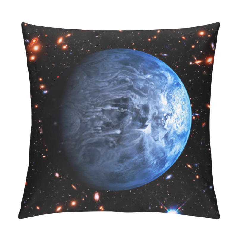 Personality  Blue Extrasolar Planet With Atmosphere. The Elements Of This Ima Pillow Covers