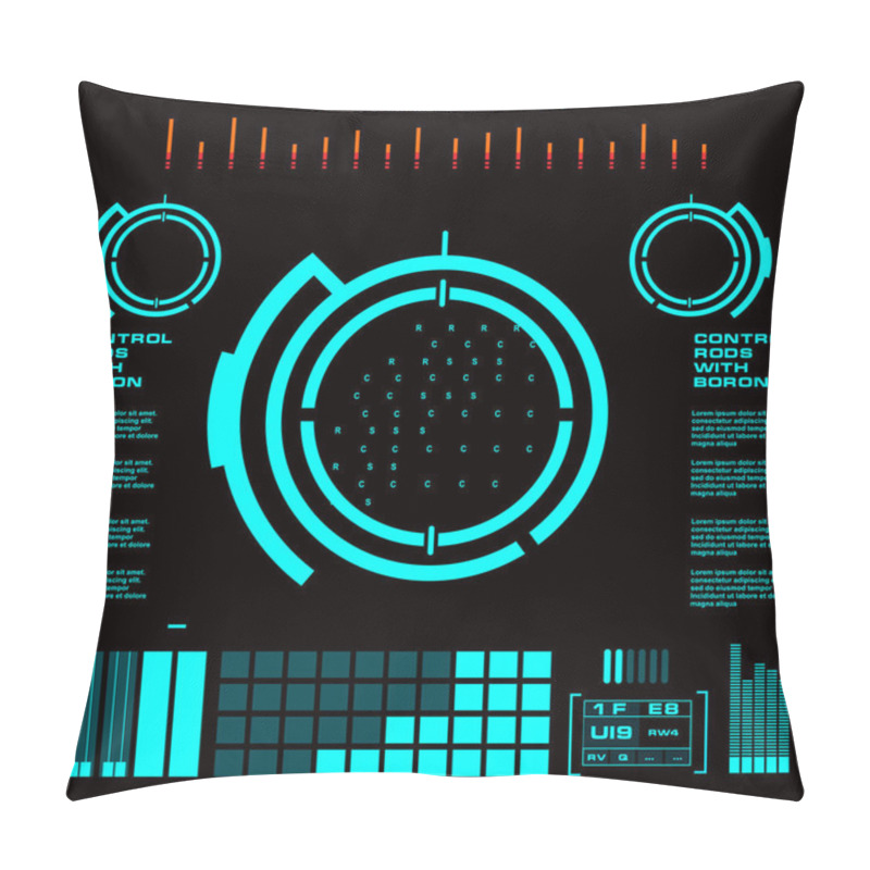 Personality  Atomic Reactor Futuristic Virtual Graphic Touch User Interface Pillow Covers