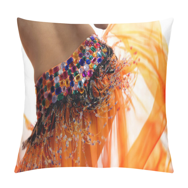 Personality  Belly Of The Woman Dancing In The Orange Dancing Dress Pillow Covers