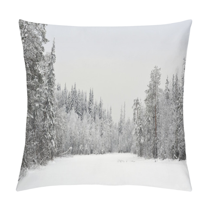 Personality  Taiga Lake In Beginning Of Winter Pillow Covers