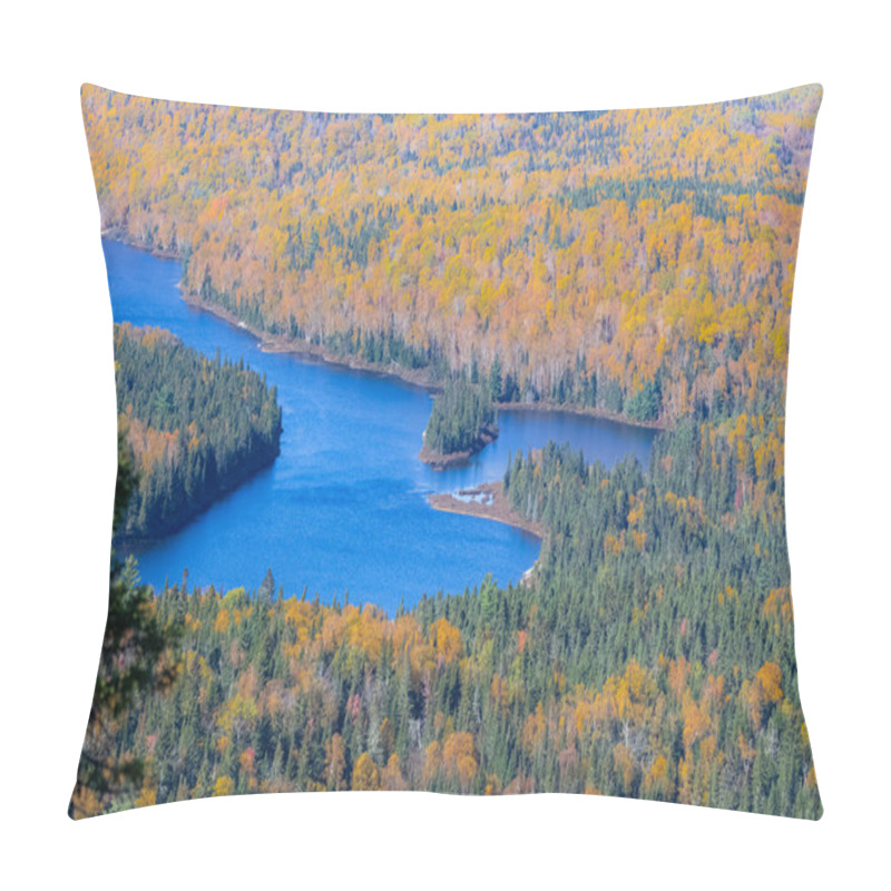 Personality  A Lake In The Forest In Canada, During The Indian Summer, Beautiful Colors Of The Trees, Panorama Pillow Covers