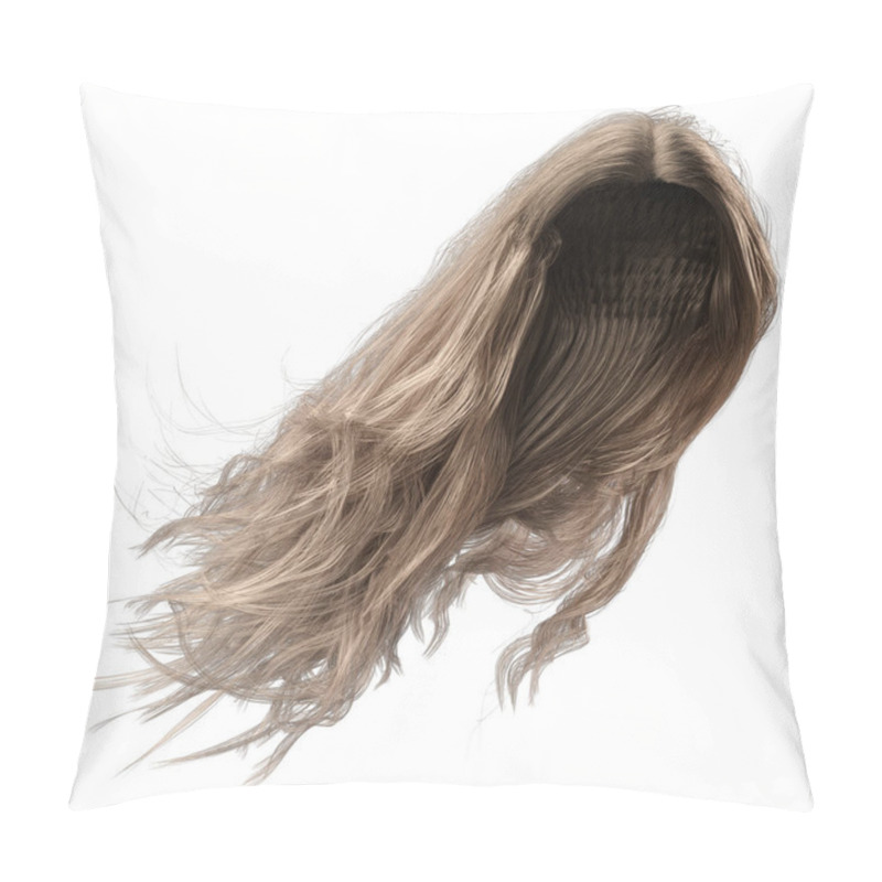 Personality  3d Render, 3d Illustration, Fantasy Long Wavy Hair On Isolated White Background Pillow Covers