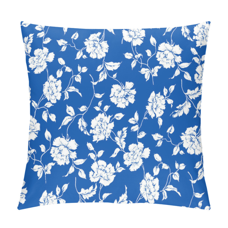 Personality  Beautiful Seamless Raster Pattern With Simple Devices. Background With Decorative Floral Decorations For Textile, Wrapper, Fabric, Clothing, Covers, Paper, Print, Scrapbook. Cloth Color Flower Pillow Covers