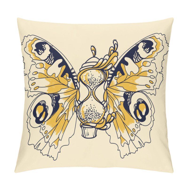 Personality  Beautiful Hourglass With Butterfly Wings Pillow Covers