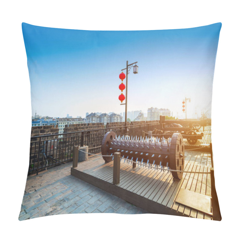 Personality  Ancient City Walls And Weapons Of Ancient Combat, Nanjing, China. Pillow Covers