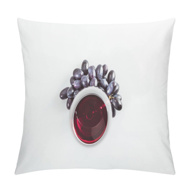 Personality  Red Wine In Glass And Grapes Pillow Covers