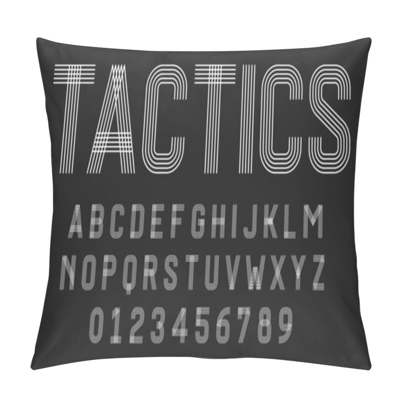 Personality  Set Of Alphabets Font Letters And Numbers Modern Abstract Design With Lines Vector Illustration Pillow Covers