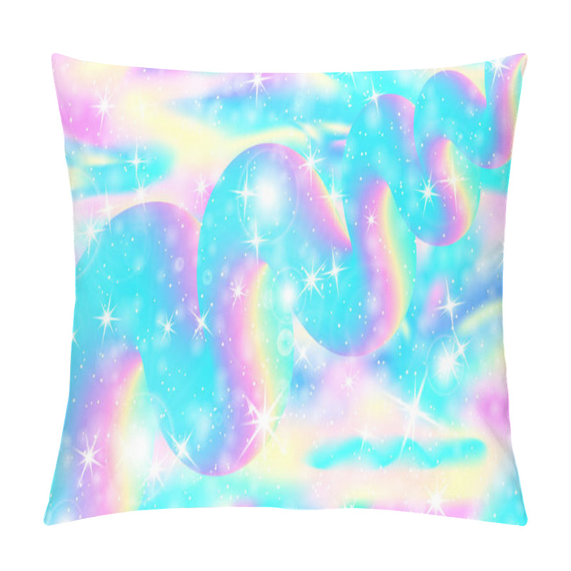 Personality  Unicorn. Fairy Background. Mermaid Rainbow. Vector Pillow Covers