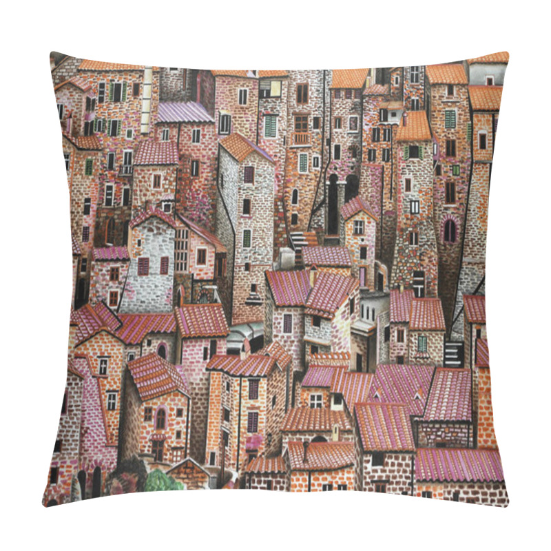 Personality  Aerial View Of The Old Town In Italy Pillow Covers