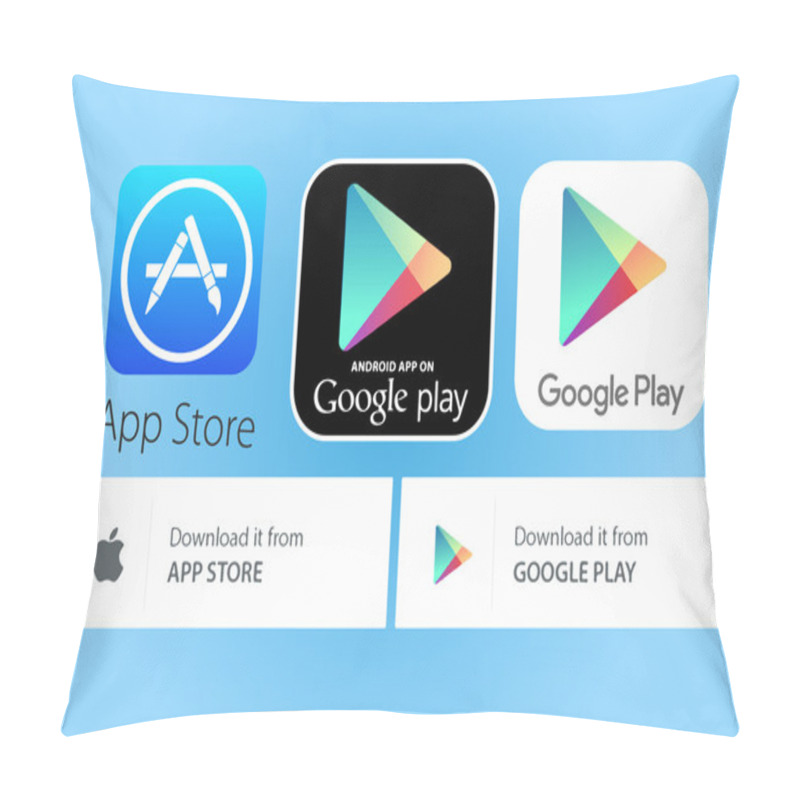 Personality  App Store And Google Play Logos Pillow Covers