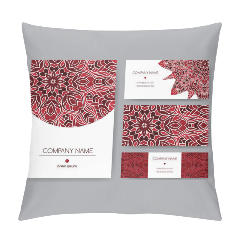 Personality  Business Set Decorated With Dark Red Mandala Ethnic Pattern Pillow Covers