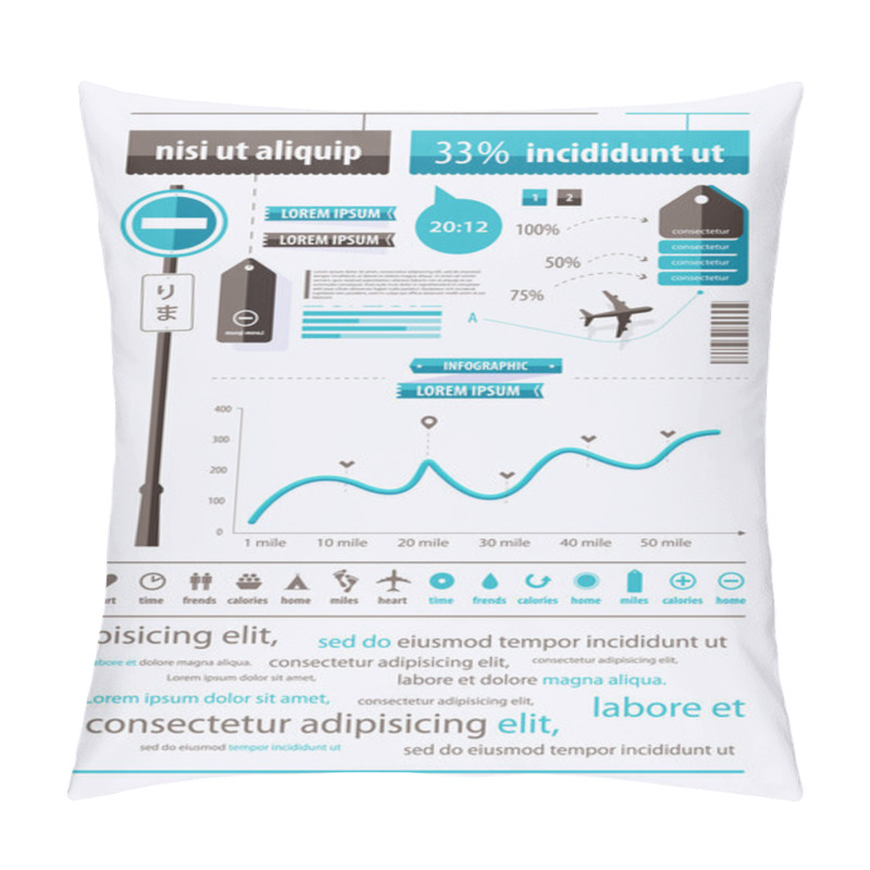 Personality  Elements Of Infographics With Prohibitory Traffic Signs Pillow Covers