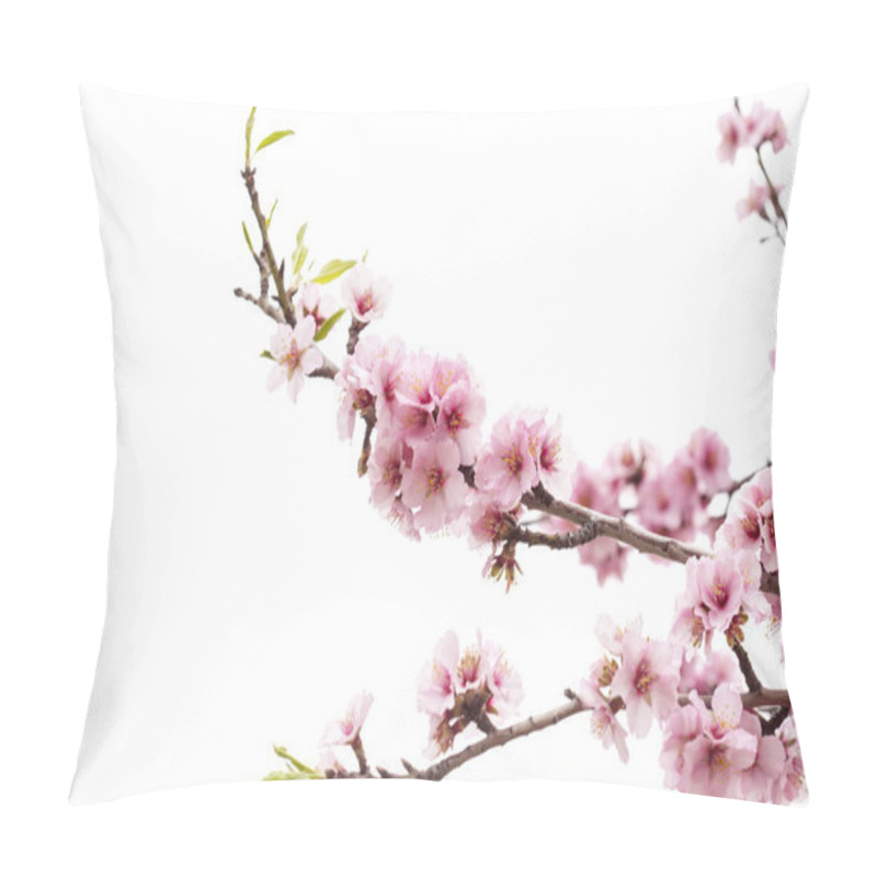 Personality  Flowering Almonds On White Pillow Covers