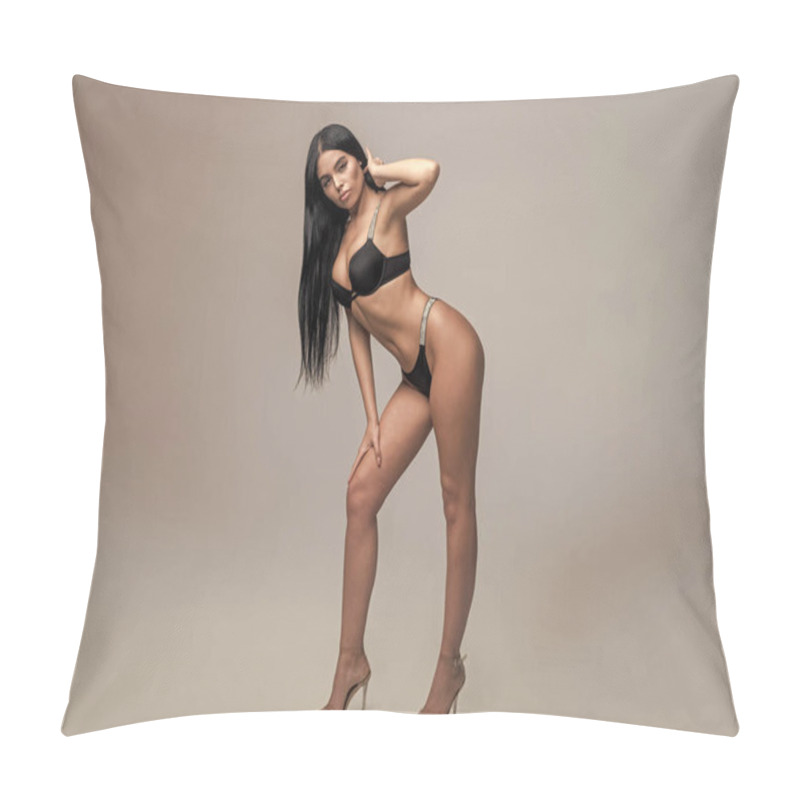 Personality  Skincare. Sexy Woman With Smooth Body Skin. Female Lingerie Fashion. Womens Beauty. Beautiful Lady In Erotic Underwear. Sexual Young Girl Has No Cellulite. Woman With Perfect Body. Pillow Covers