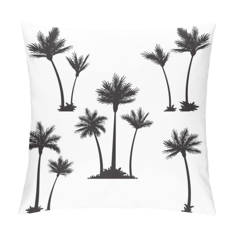 Personality  Tropical Palm Trees, Black Silhouettes. Pillow Covers