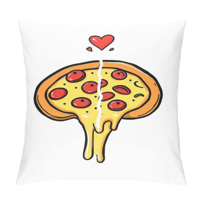 Personality  Pizza Image Cartoon Style Pillow Covers