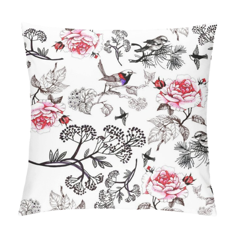 Personality  Floral Pattern With Birds  Pillow Covers