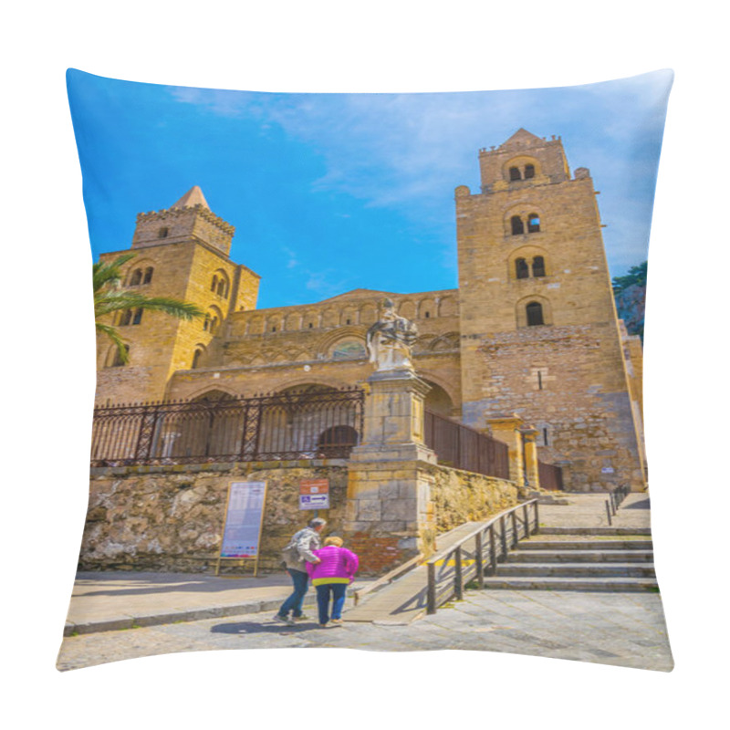 Personality  CEFALU, ITALY, APRIL 24, 2017: View Of The Cefalu Cathedral, Sicily, Ital Pillow Covers