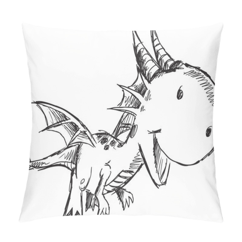 Personality  Doodle Sketch Dragon Pillow Covers