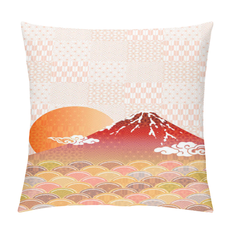 Personality  Mt. Fuji New Year's Card Japanese Pattern Background  Pillow Covers