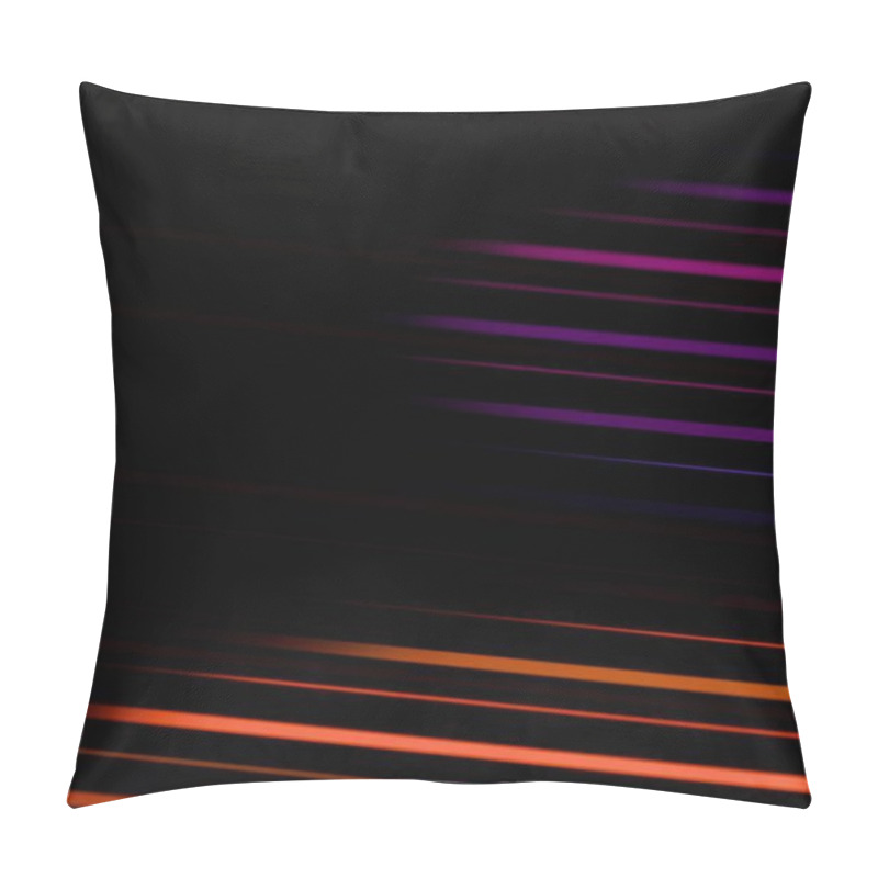 Personality  Abstract Vertical Light Bars In Darkness With Vibrant Purple And Orange Tones Pillow Covers