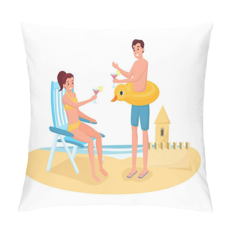 Personality  Summer Season Outdoor Activities Vector Illustration Pillow Covers