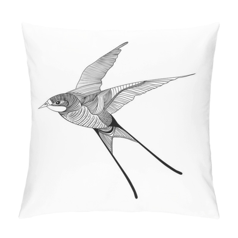 Personality  Zentangle Stylized Swallow Pillow Covers