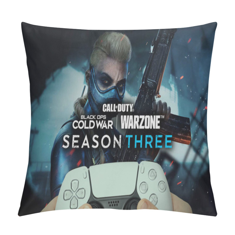 Personality  Boy Play Call Of Duty Season 3 With Playstation Controller, 6 May, 2021, Sao Paulo, Brazil Pillow Covers