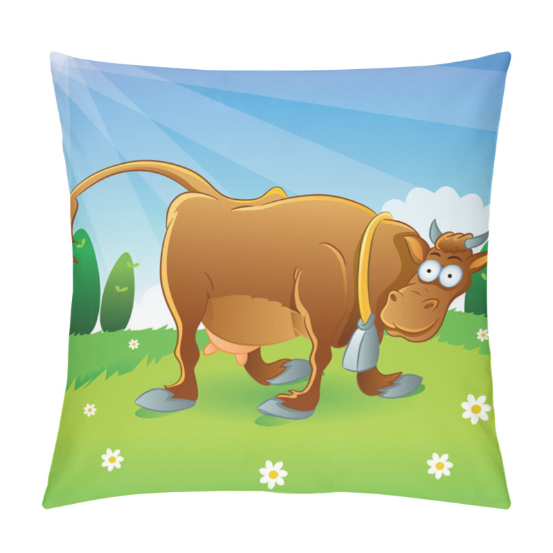 Personality  Cow Illustration Cartoon Pillow Covers