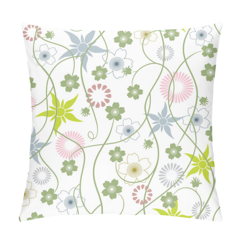 Personality  Spring Garden. Abstract Flowers - Seamless Pattern Pillow Covers