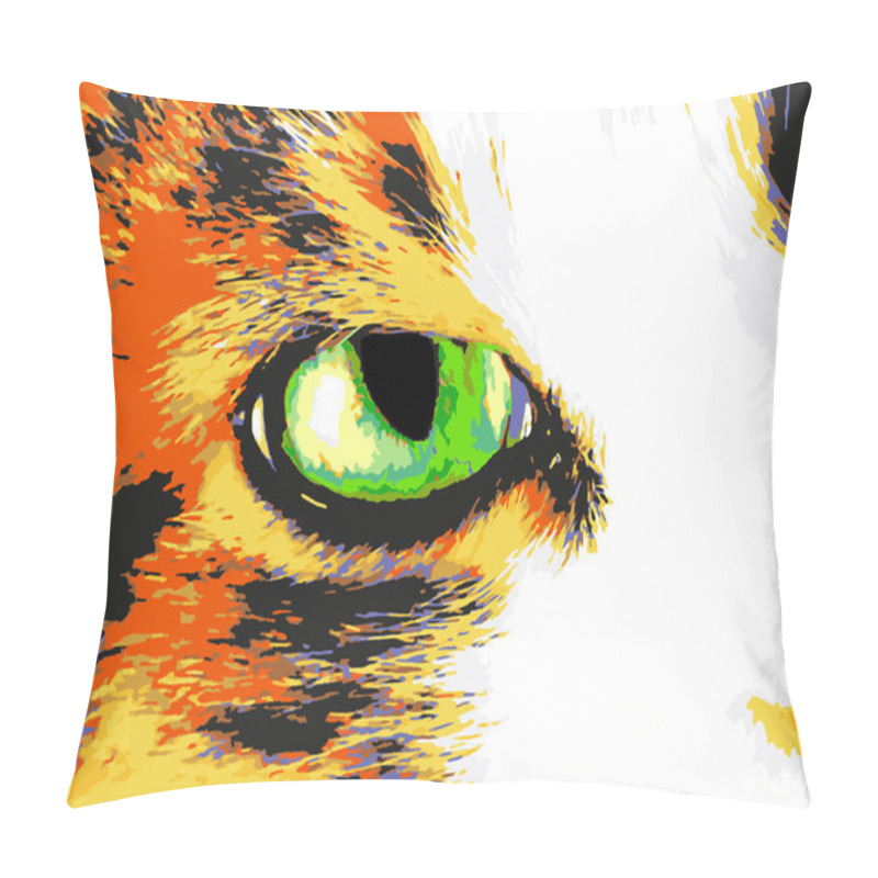 Personality  Vector Cat Eye. Portrait Of A Cat.  Pillow Covers