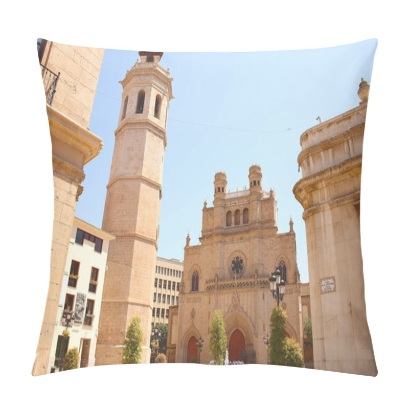 Personality  The Co Cathedral Of Saint Mary Or Maria Is The Cathedral Of Castell De La Plana, Located In The Comarca Of Plana Alta, In The Valencian Community, Spain. Pillow Covers