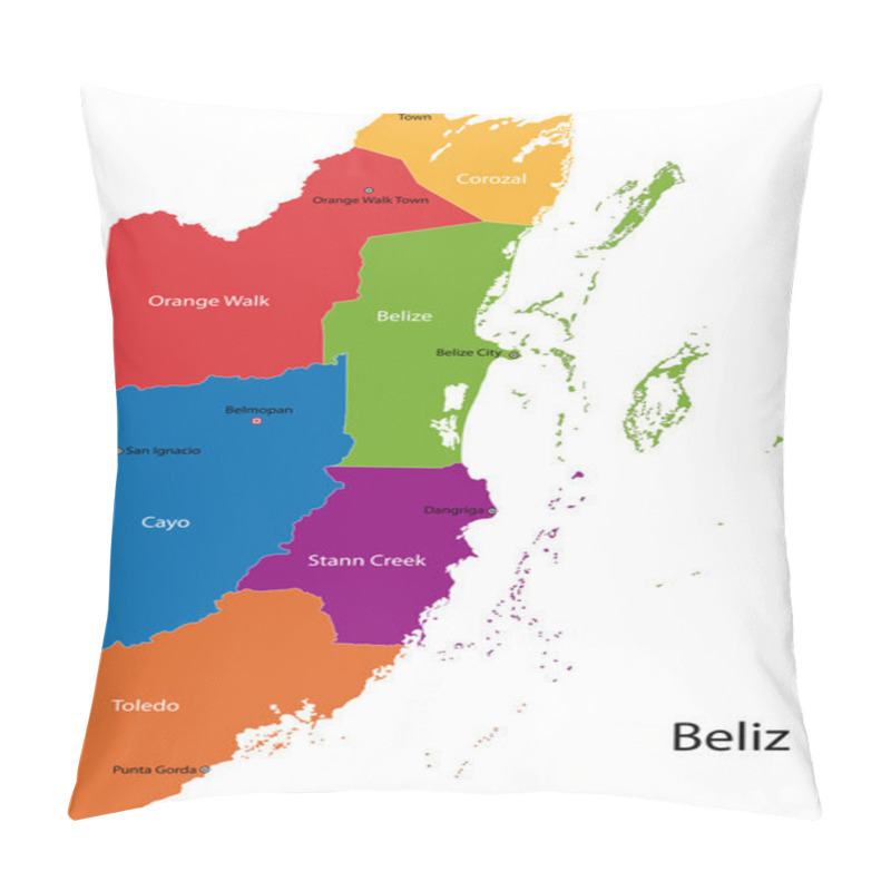 Personality  Belize Map Pillow Covers