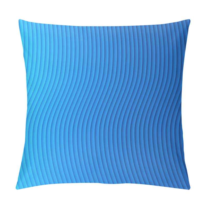 Personality  Blue Striped. Wavy Shape, Optical Illusion. Abstract Pattern Texture Design Element Background. 3d Lines Illustration  Pillow Covers