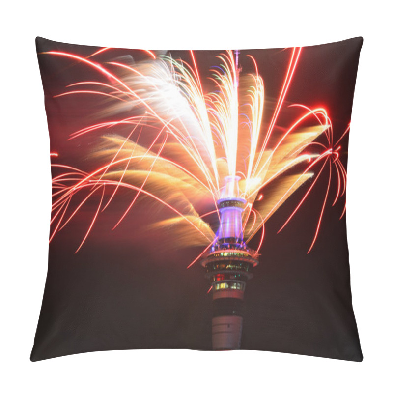 Personality  Auckland Sky Tower  Firework Display To Celebrate 2016 New Year Pillow Covers