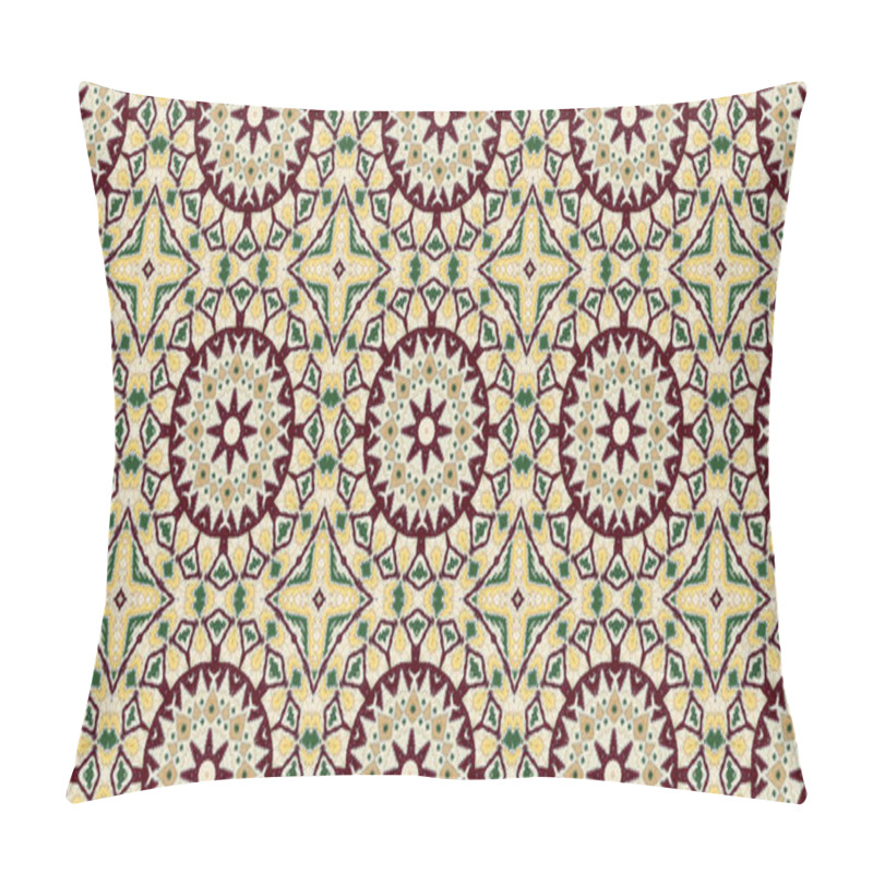 Personality  Abstract Ethnic Authentic Symmetric Pattern Ornamental Decorative Kaleidoscope Movement Geometric Circle And Star Shape Pillow Covers