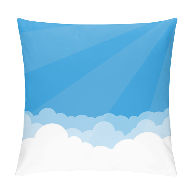 Personality  Simple Sky And Clouds Vector Illustration With Perspective Effect. You Can Use It As A Background And Place Your Text. Pillow Covers