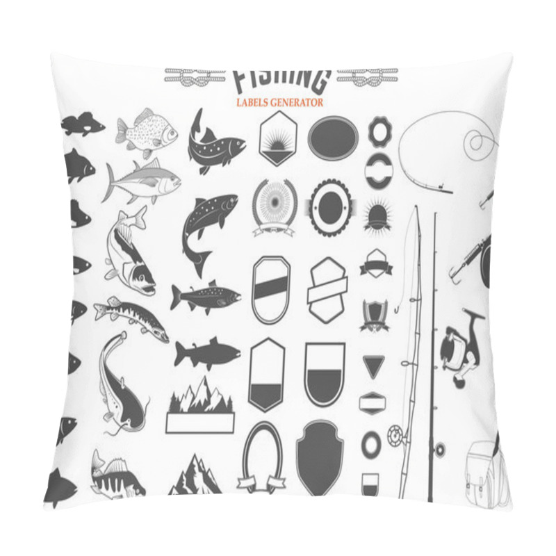 Personality  Fishing Labels Generator Pillow Covers