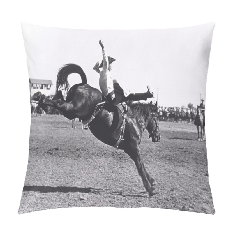 Personality  Bucking The Trend.  Cowboy On Horse Pillow Covers