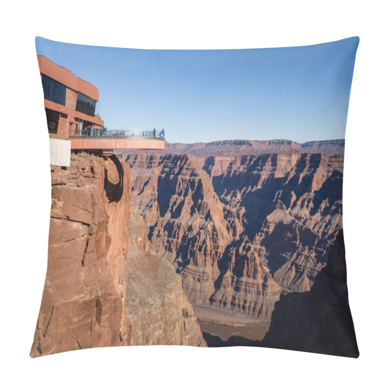 Personality  Skywalk Glass Observation Bridge At Grand Canyon West Rim - Arizona, USA Pillow Covers