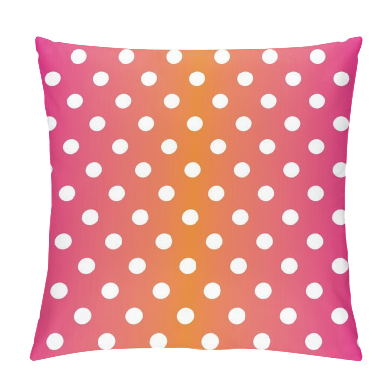 Personality  Seamless Vector Pattern Or Texture With White Polka Dots On Pink And Orange Background Pillow Covers