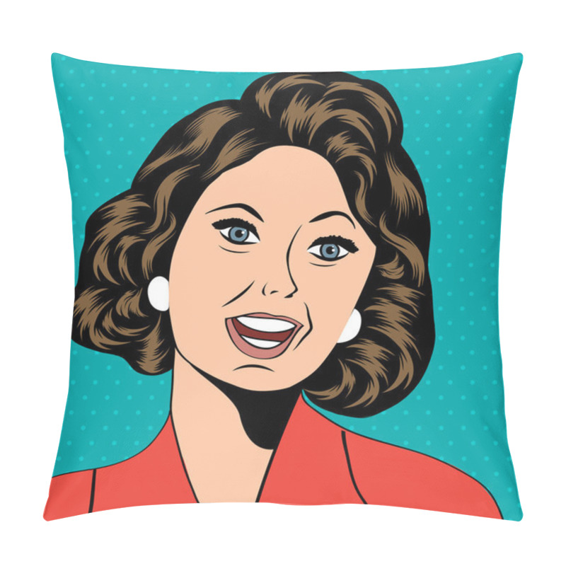 Personality  Pop Art Illustration Of A Laughing Woman Pillow Covers