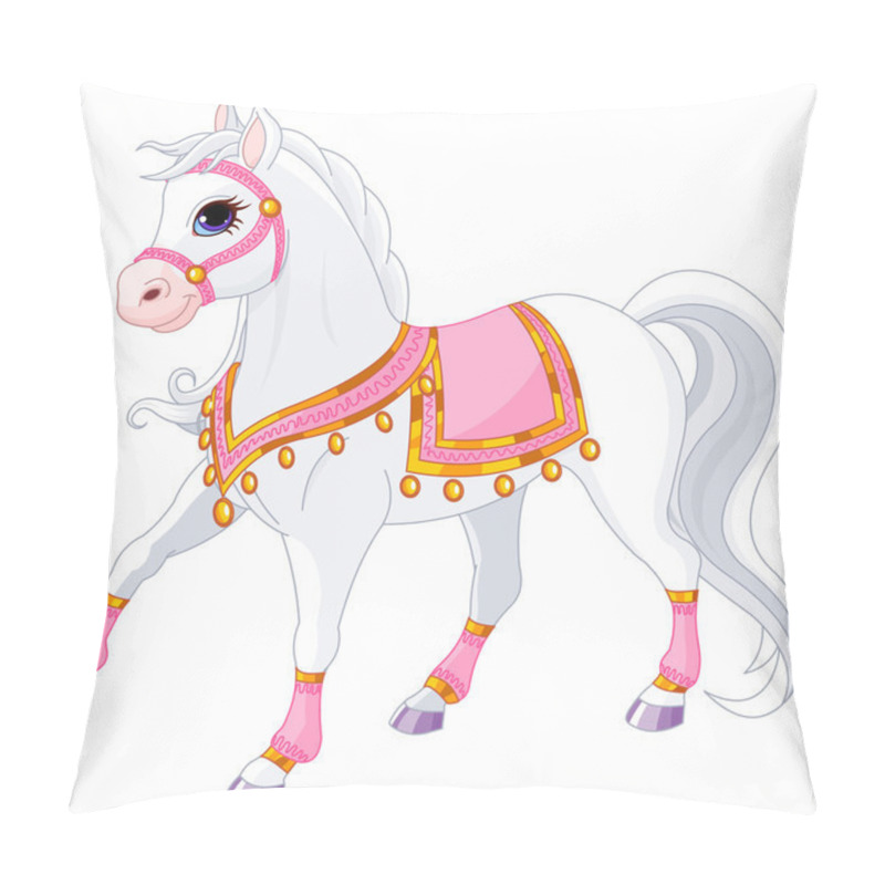 Personality  Beautiful White Royal Horse Pillow Covers